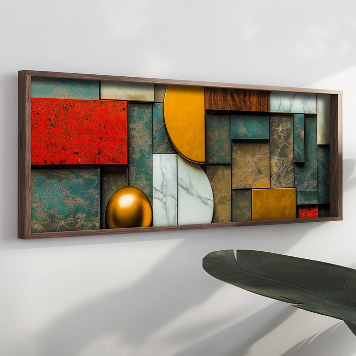 Wallity Pintura Decorativa EMR010 Multicolor en MDF con Marco Wallity Pintura Decorativa EMR010 Multicolor en MDF con Marco